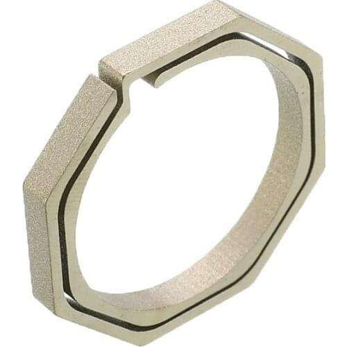 Titanium Octagon Keyring TC4 Ti EDC Keychain Hook Outdoor Clip Backpack Buckle Pocket Multi Tool Camping Hike Gear Ring
