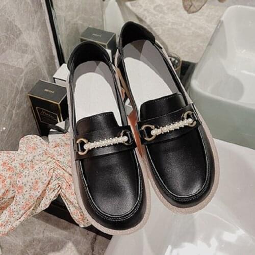All-Match Round Toe Shallow Mouth Flat Shoes Spring And Summer New Fashion Trend Ladies Small Leather Shoes