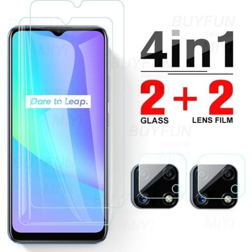 1to4 camera lens protective glass realme c25 c25s glass screen protectors on realmi realmy realm relme c 25 s 25s 25c phone film