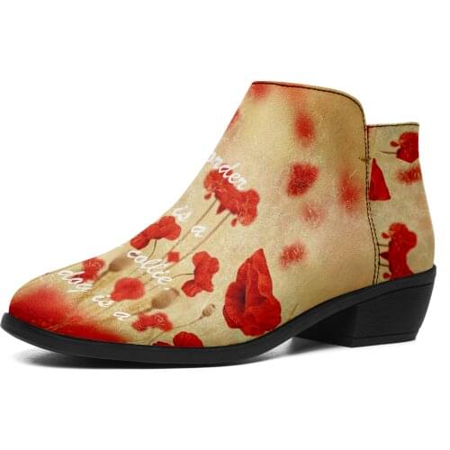 Print On Demand Drop Shipping Custom Personal Design Custom Shoes Zipper Print Womens Boots Office Lady Shoes For Women 2021