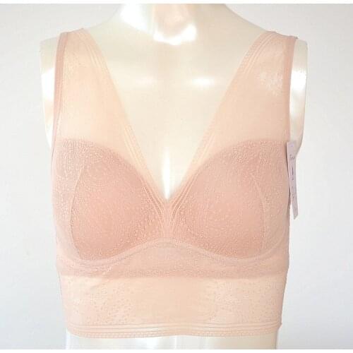 Sexy NO-WIRE EVERYDAY ULTRA COMFORT LACE BRA Push Up Thin Cup V Neck Lingerie Plus Size