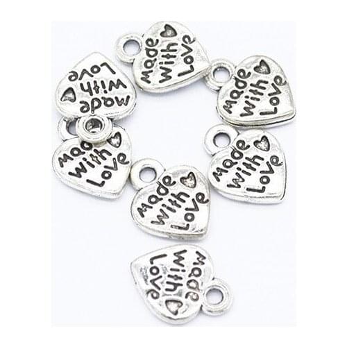 200pcs 12x10mm Vintage Metal Alloy Heart Charms Pendant DIY Accessories For Jewelry Making