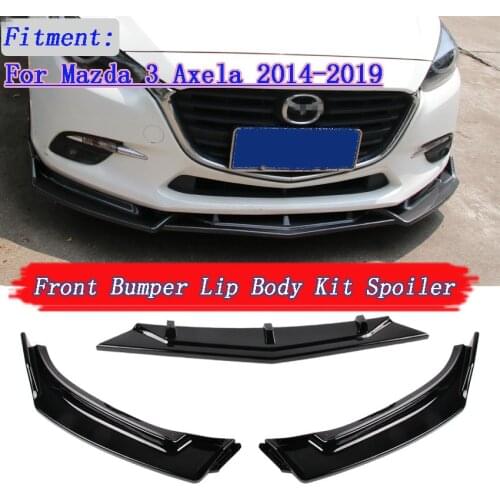3Pcs Car Front Bumper Lip Spoiler Body Kits Splitter Diffuser Auto Accessories for Mazda 3 Axela 2014 2015 2016 2017 2018