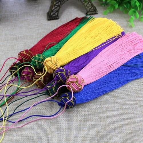 5pcs/lot Tassel Fringe Charms Pendant fit Earrings Chinese Knot Silk Satin Tassels Cords for DIY Jewelry Making Findings