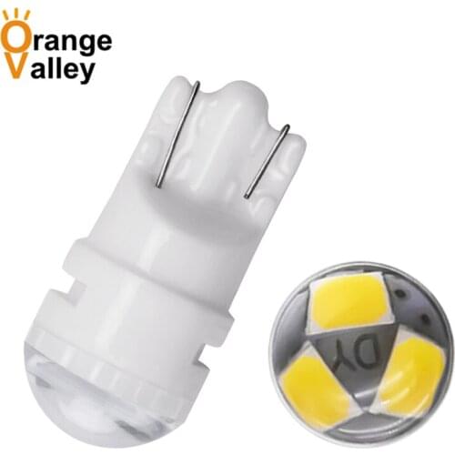 500Pcs Car Light T10 LED Ceramic W5W 194 168 3 2835-SMD Dome License Map Lamp Parking Wedge lights Auto Bulb DC 12V 24V