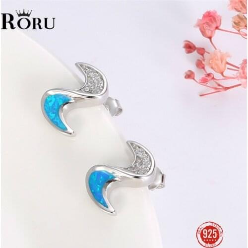 925 Sterling Silver Small Opal Earring Authentic Simple Dazzling Cubic Zircon Stud Earrings Wedding Jewelry for Women