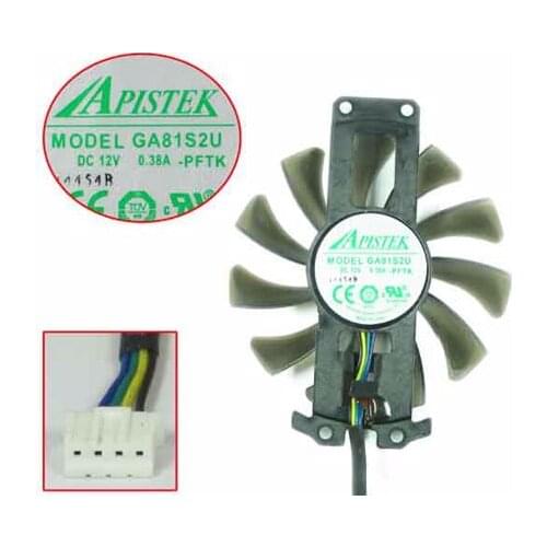 APISTEK GA81S2U -PFTA DC 12V 0.38A Dia.75mm C.T.C 84x15mm 4-Wire Server Cooling Fan