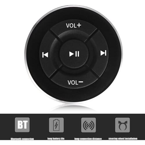 Wireless Bluetooth-compatible Car Steering Wheel Media Buttons Remote Control for Auto DVD Radio Audio IOS Android