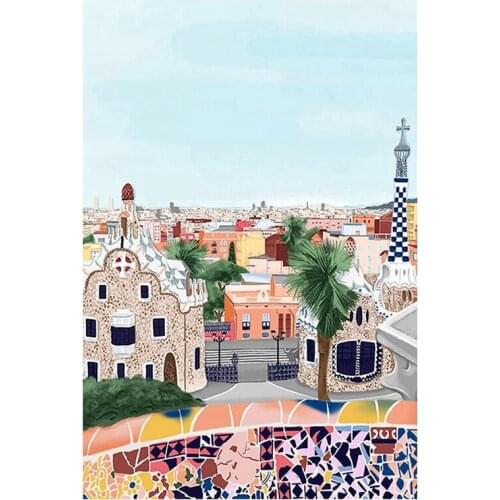 DIY Diamond Painting Kits For Adults, Full Drill Crystal Rhinestone Painting Kit For Home Decoration City