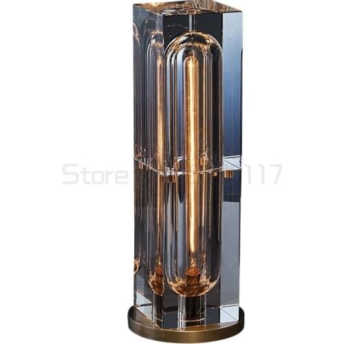Crystal lamp postmodern bedroom bedside table living room study Italian style exhibition hall rechargeable lamp