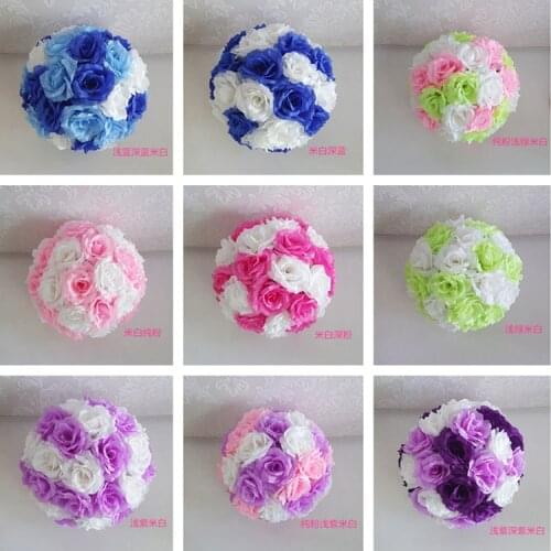1Pc (4 Size) Artificial Silk Rose Flower Ball Wedding Centerpiece for Wedding Party Decoration Decorative Flower Valentines Day