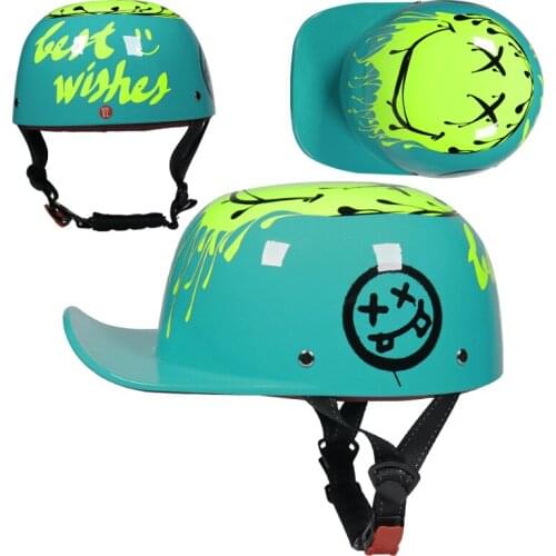 Baseball cap helmet Retro helmet Accessories Motorcycle Helmet Black Skid Duck Helmet Casco Demoto Motorcycle peaked cap