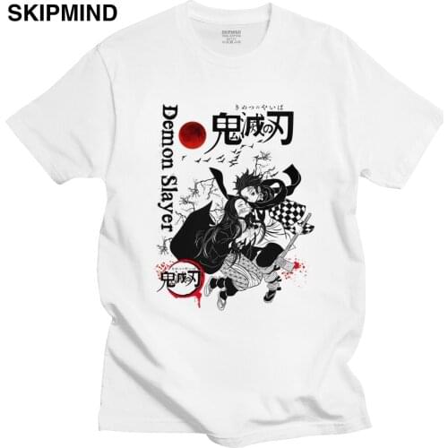 Kimetsu No Yaiba Tshirt Short Sleeve Cotton Nezuko T-shirt Casual Anime Manga Demon Slayer Tee Tops Tanjiro Kamado T Shirt Gift