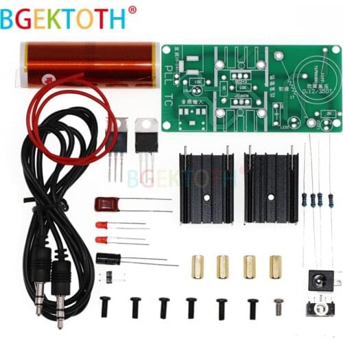 1 Set Mini Tesla Coil Kit 15W Mini Music Tesla Coil Plasma Speaker Tesla Wireless Transmission DC 15-24V DIY Kits