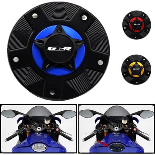 Motorcycle Gas Fuel Tank Cap Cover For SUZUKI GSR600 GSR750 gsr 600/700 2006-2015 CNC Aluminum Fuel Tank Keyless Cap Accessories