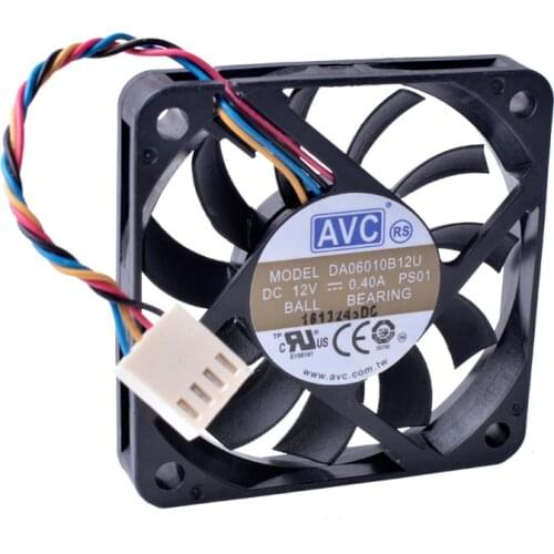 Free shipping DA06010B12U 6cm 6010 60x60x10mm CPU Cooler Cooling Ultrathin 4 Wire 4pin Double Ball Bearing Large Air Volume