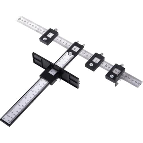 Cabinet Hardware Jig Punch Locator Drill Guide Wood Drilling Template Tool Metric Scale for Handles Knobs on Doors Drawer