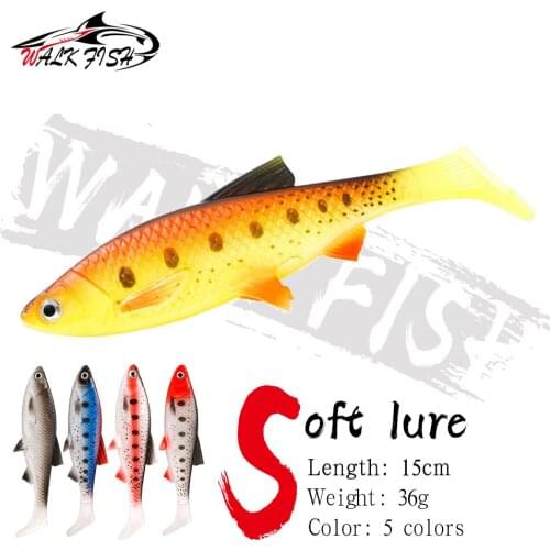 WALK FISH 15cm 36g Soft Bait Soft Lure Large 3D Eye Swimbaits Wobbler Pike Bass Fishing Silicone Shad Crankbait Fishing tackle