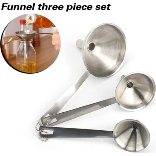 3pcs Stainless Steel Kitchen Funnel Set For Filling Bottles Food Filter Strainer For Transferring Essential Oil Spices Воронка