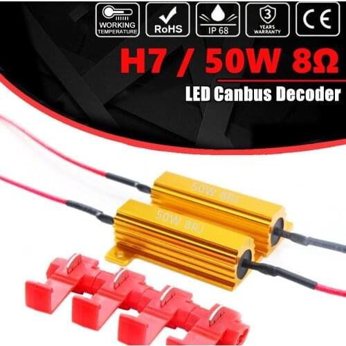 4pcs 50W 8ohm Steering Lamps Resistance Turn Signal Load Resistors LED Fast Flash Accessor Load Indicator Resistor Signal Blinke
