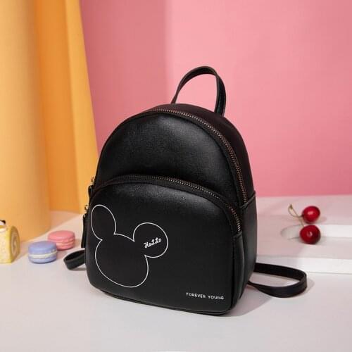 Disney Mickey Mouse New Simple Childrens Multifunctional Schoolbag Mickey Fashion All-match Girl Work Dating Bag