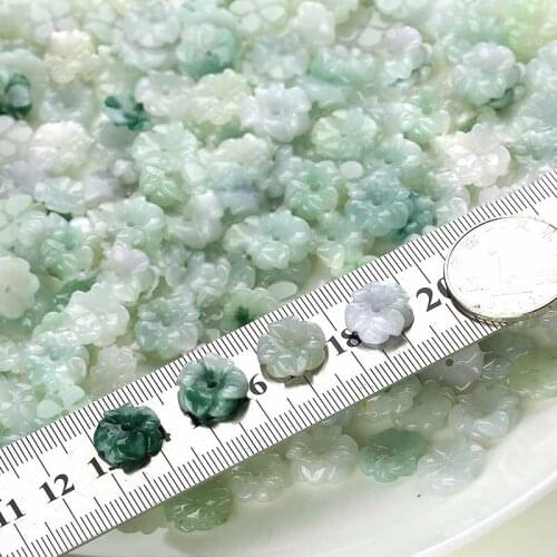Wholesale 10 pcs Burma jade wholesale natural a jade DIY parts woven flowers handmade jade accessories