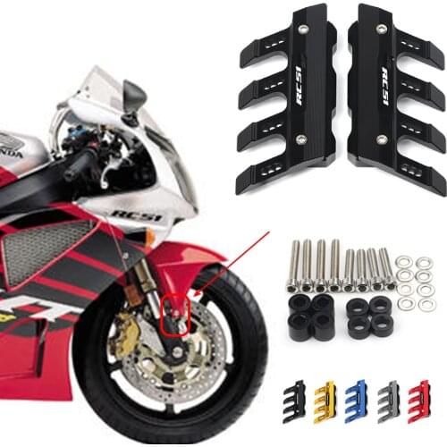 With Logo For HONDA RC51/RVT1000 SP-2 Motorcycle CNC Accessories Mudguard Side Protection Block Front Fender Anti-Fall Slider