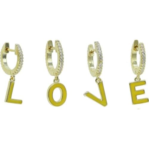 26 English Letters Zircon Ear Piercing Earring Initial Ear Buckle shiny Earrings for Women Colorful Cute Jewelry pretty gifts