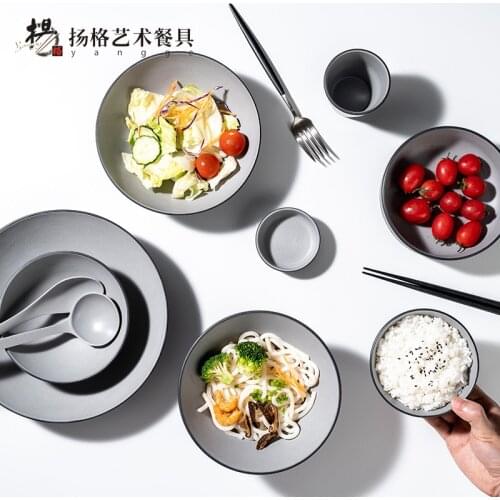 SIA-HUAT Morden Design Korean Food Plates And Bowls Set Totoro Salad Rice Mixing Serving Bowl Kitchen Accessories Kawaii Dishes