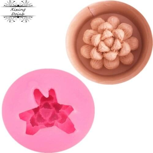 3D succulent plant shaped silicone mold cake decoration tools fudge Chocolate Mold Kitchen Baking tools