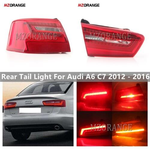 LED Rear Tail Light For Audi A6 For C7 2012-2016 Outer Inner Rear Fog Light Tail Lamp Tail Lamp Tail Brake Light Assembly