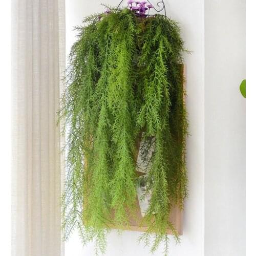Green Pine Needle Plant Wall Decor Pine Needle Wall Hanging Home Decoration Artificial Plant Wedding Supplies Decoration