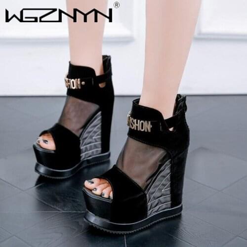 2021 Women Sandals Summer Comfortable Platform Wedges Shoes Woman High-Heeled 13cm Fashion Adjustable Buckle Strap Ladies Shoes