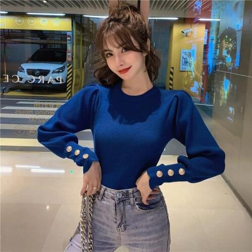 Womens t Knit Sweater High Street Pullovers New Autumn and Winter Elegant Sweater Female Knitted Long Sleeve