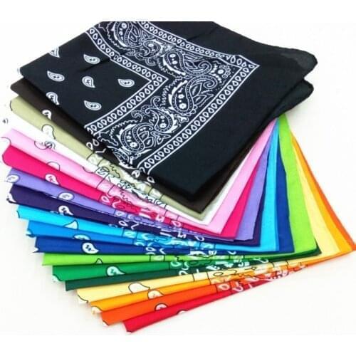 1PC Unisex Hip Hop Black Paisley Bandana Headwear Hair Band Scarf Neck Wrist Wrap Band Headtie Square scarf High quality