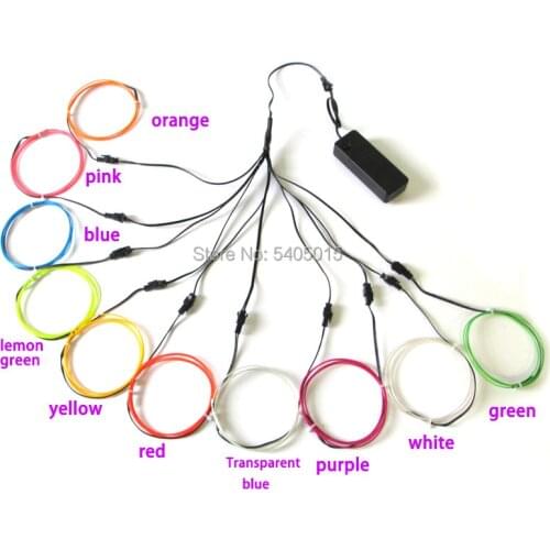 10pieces x 1Meter Car Flexible Neon Light 1.3mm EL Wire For Channel Signage Sign Party Festival Wedding Holiday DIY Decoration