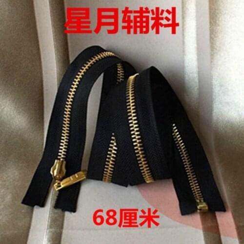 10 Pcs/lot Cheap Long Metal Zipper Black Grey Coffee 68cm 80cm Single Open End for Down Jacket Clothing Sewing Accessories Sale