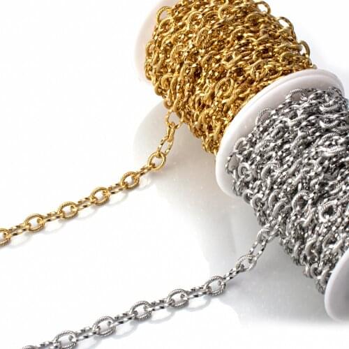 2 Meters Stainless Steel Heavy Circle Chain Necklace Bulk Cable Link Chain For DIY Jewelry Making Bulk Chain Wholesale Supplier