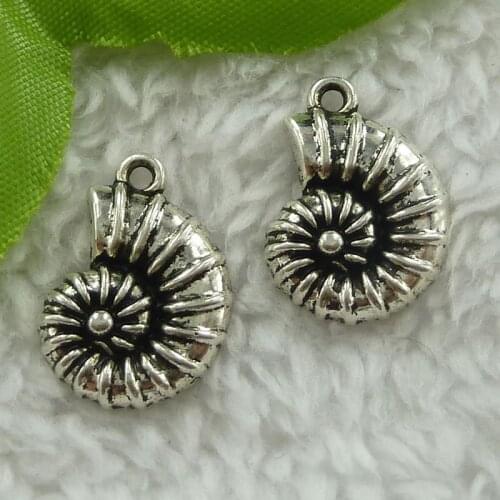 220 pieces antique silver conch charms 21x15mm #1924