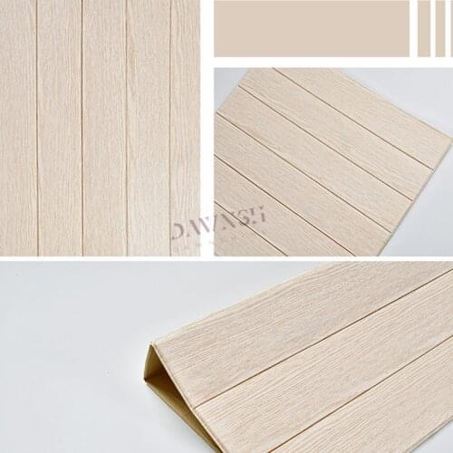 3D Wood Grain Wallpaper DIY Home Decor Wall Stickers Soft Collision Avoidance Wall Paper Waterproof Self-Adhesive Foldable