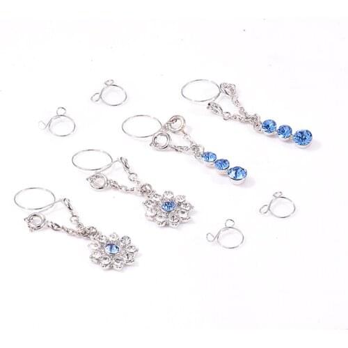 8 Pieces Adjustable Non Pierced Nipple Rings, Cilp on Fake Nipple Rings Crystal CZ Piercing Jewelry