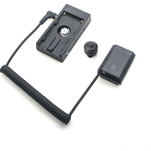 NP-FZ100 Dummy Battery Plate+F970 battery Adapter Mount Plate Spring Cable For Sony
