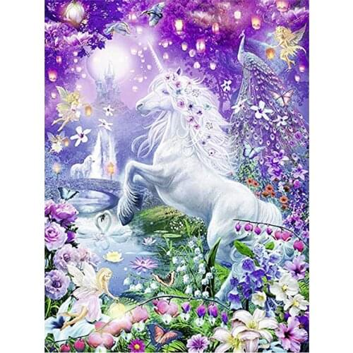 New 5D DIY Full Round/Square Diamond Painting Flower & Unicorns 3D Embroidery Cross Stitch Rhinestone Mosaic Home Decor Y340