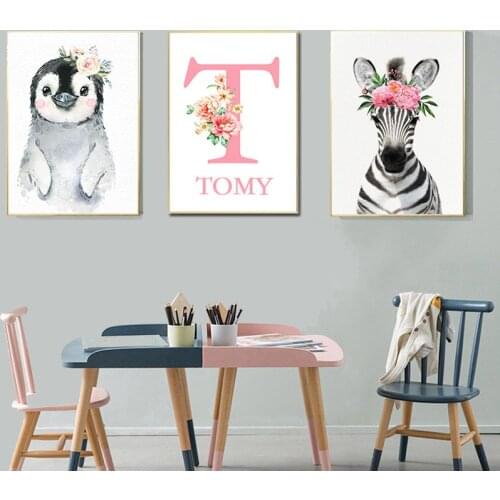 Baby Child Custom Name Diamond Arts Crafts for Adults Nursery Animal Embroidery Diamond Painting Accessories Room Decor