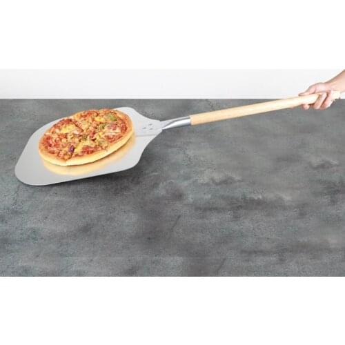 Aluminum Pizza Shovel with Wooden Handle Pala Cake Baking Tools Accessory Pizza Knife Cheese Cutter Peels Shovel