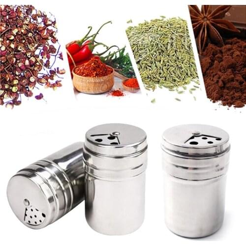 1 Pc Stainless Steel Seasoning Box Seasoning Tank Toothpick Tube Adjustable Pepper Cans Pepper Bottles Household Kitchen Tools