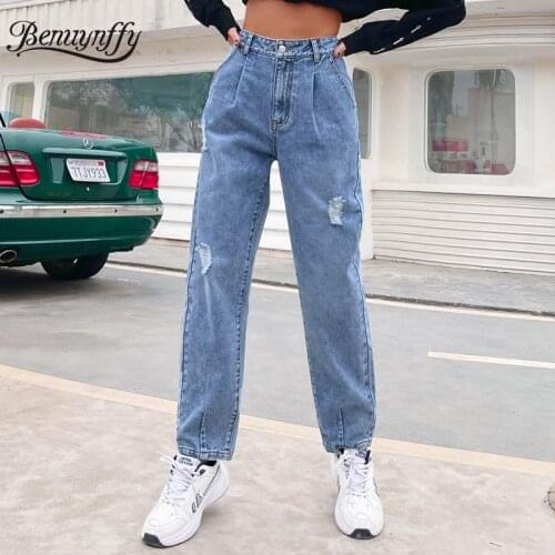 Женские рваные джинсы Benuynffy China At AliExpress