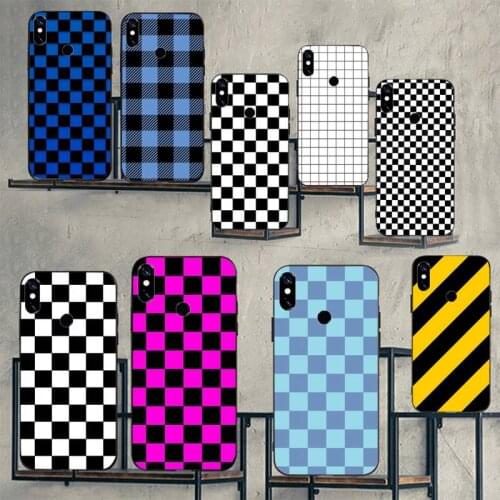 Checkerboard Black and White Printing Phone Case For Xiaomi Redmi 7 9t a3Pro 9se k20 mi8 max3 lite 9 note 8 9s 10 pro