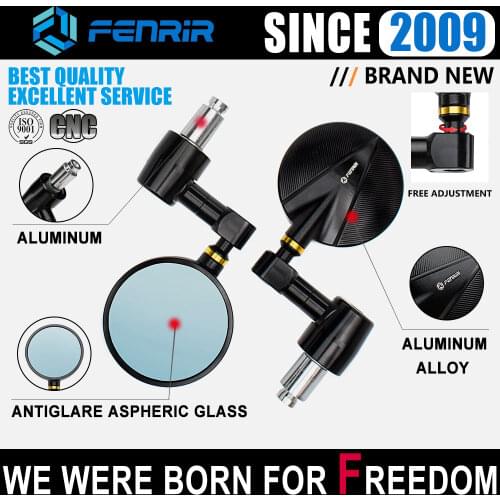 Black Motorcycle Bar End Mirror for Yamaha YZF-R1 YZF-R6 FZ8 FZS600 FJR1300 VMAX 1700 Honda Suzuki Benelli KTM Benelli LEONCINO