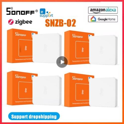 SONOFF SNZB-02 ZigBee Temperature And Humidity Sensor Real Time Notification E-WeLink App Smart Home Work With Google Home